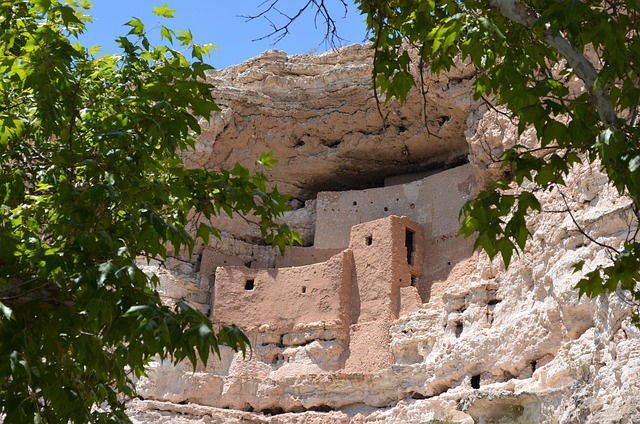 Ancestral Pueblo cliff dwellings at Bandolier National Monument